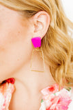 Kaelyn Statement Earrings - Magenta - Aaria Tees Aaria Tees
