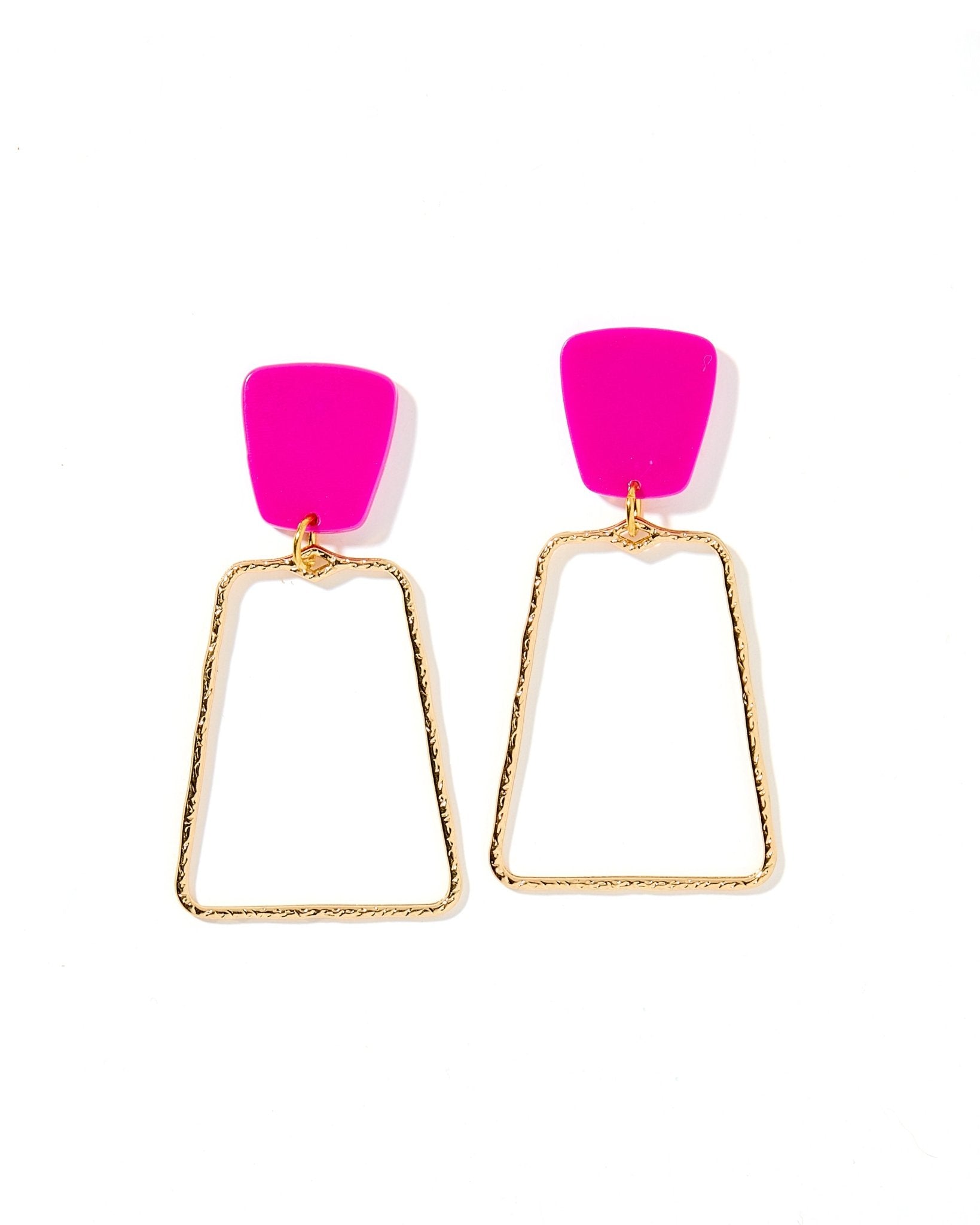 Kaelyn Statement Earrings - Magenta - Aaria Tees Aaria Tees
