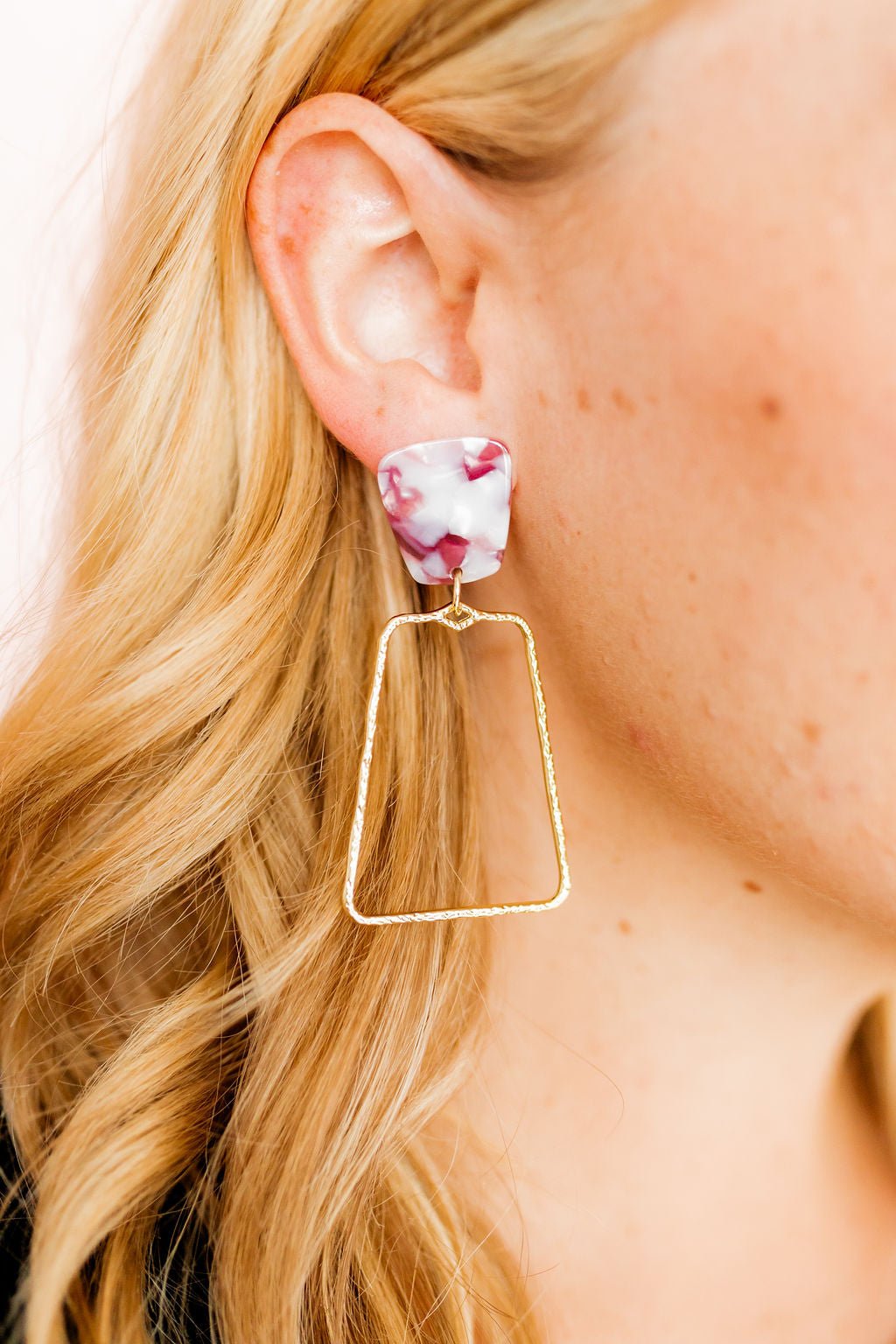Kaelyn Statement Earrings - Maroon Camo - Aaria Tees Aaria Tees