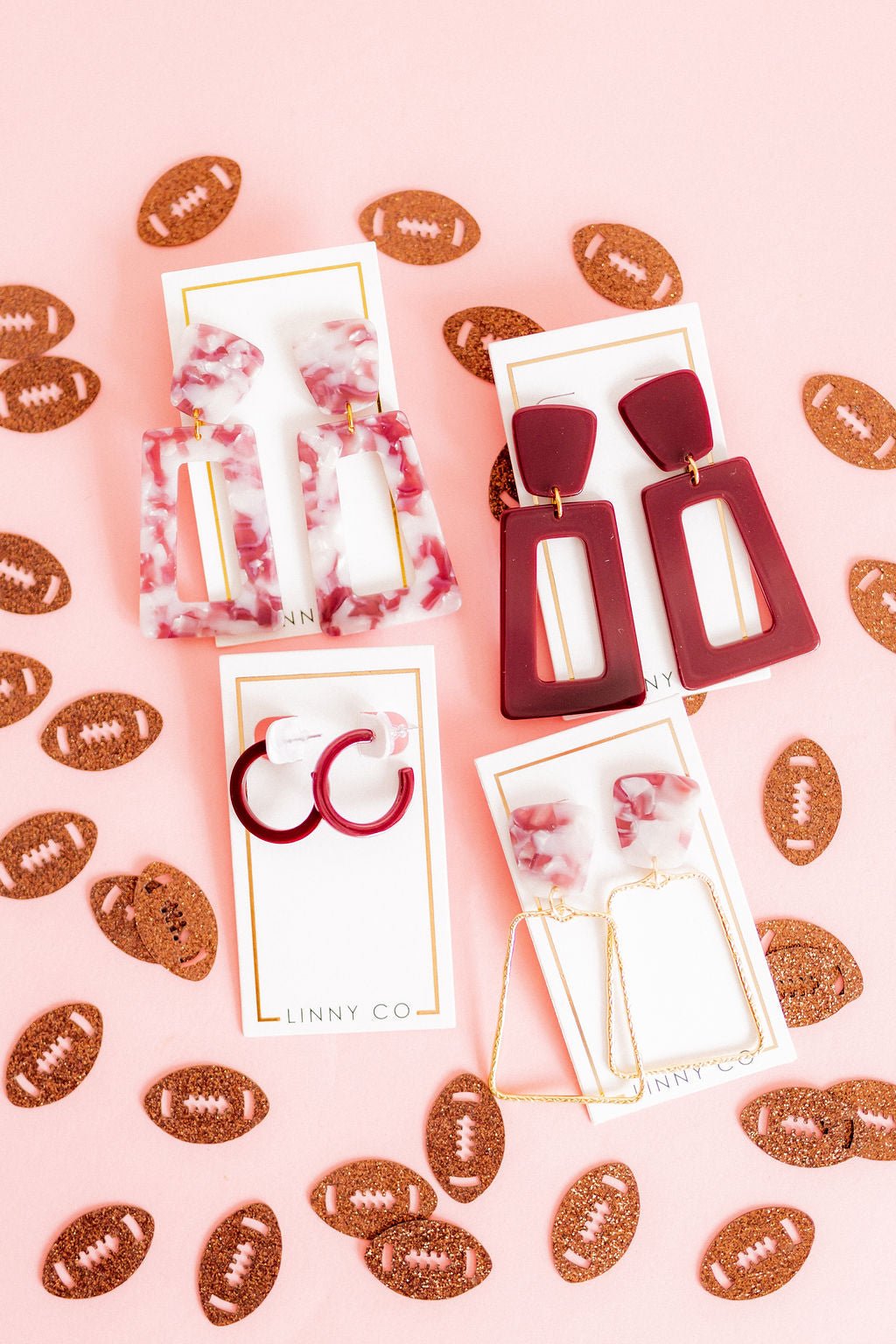 Kaelyn Statement Earrings - Maroon Camo - Aaria Tees Aaria Tees