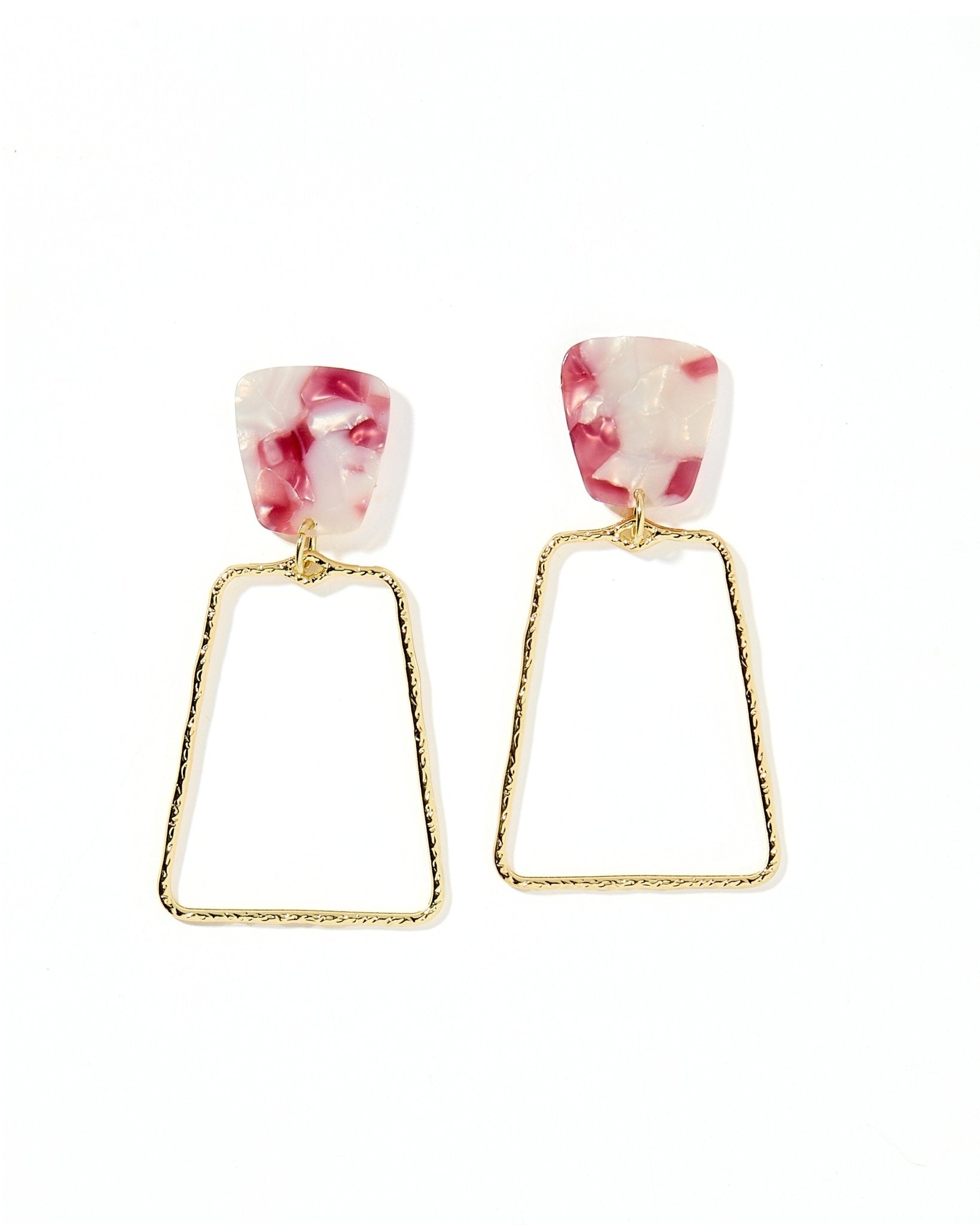 Kaelyn Statement Earrings - Maroon Camo - Aaria Tees Aaria Tees