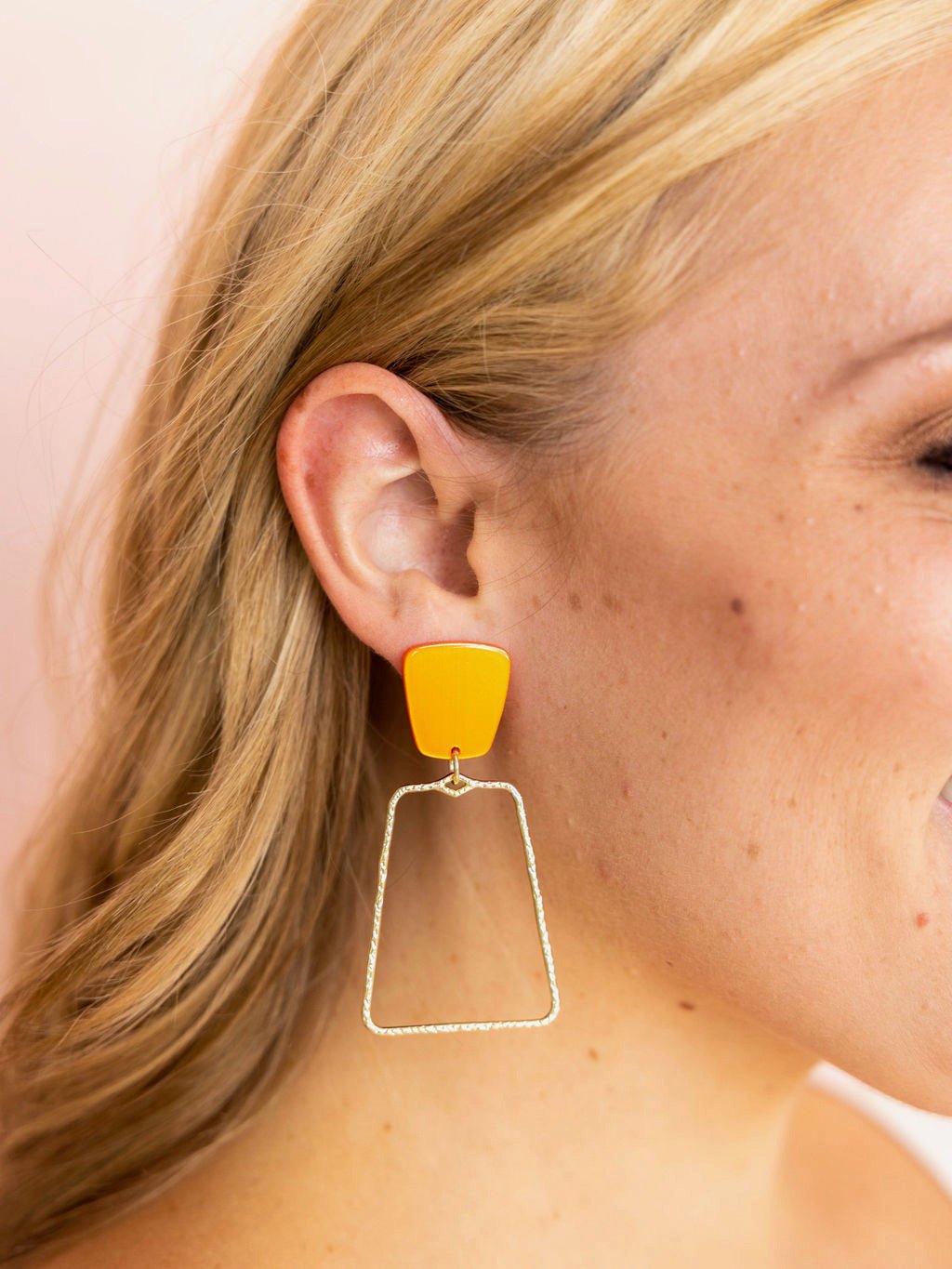Kaelyn Statement Earrings - Metallic Orange - Aaria Tees Aaria Tees