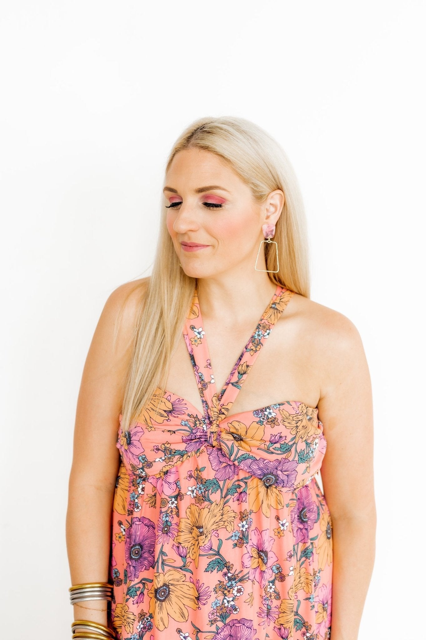 Kaelyn Statement Earrings - Rose Water - Aaria Tees Aaria Tees