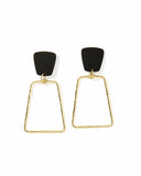 Kaelyn Statement Earrings - True Black and Gold - Aaria Tees Aaria Tees