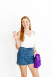 Kaelyn Statement Earrings - True Purple - Aaria Tees Aaria Tees