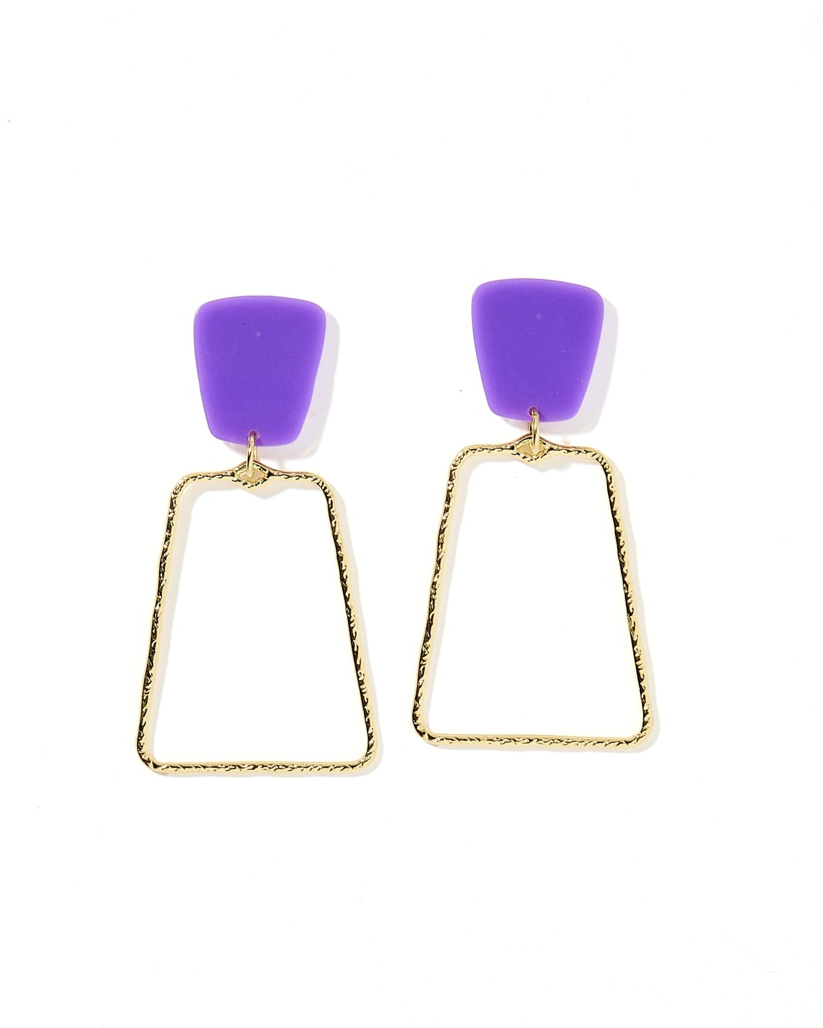 Kaelyn Statement Earrings - True Purple - Aaria Tees Aaria Tees