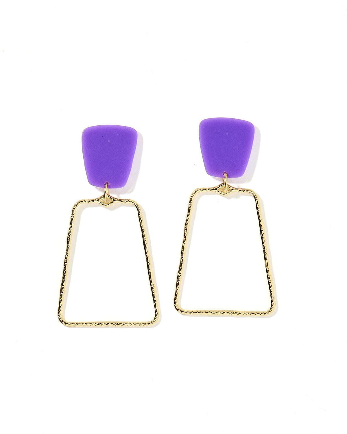 Kaelyn Statement Earrings - True Purple - Aaria Tees