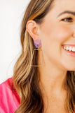 Kaelyn Statement Earrings - Lavender Lines - Aaria Tees Aaria Tees