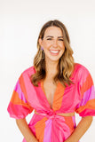 Kaelyn Statement Earrings - Lavender Lines - Aaria Tees Aaria Tees