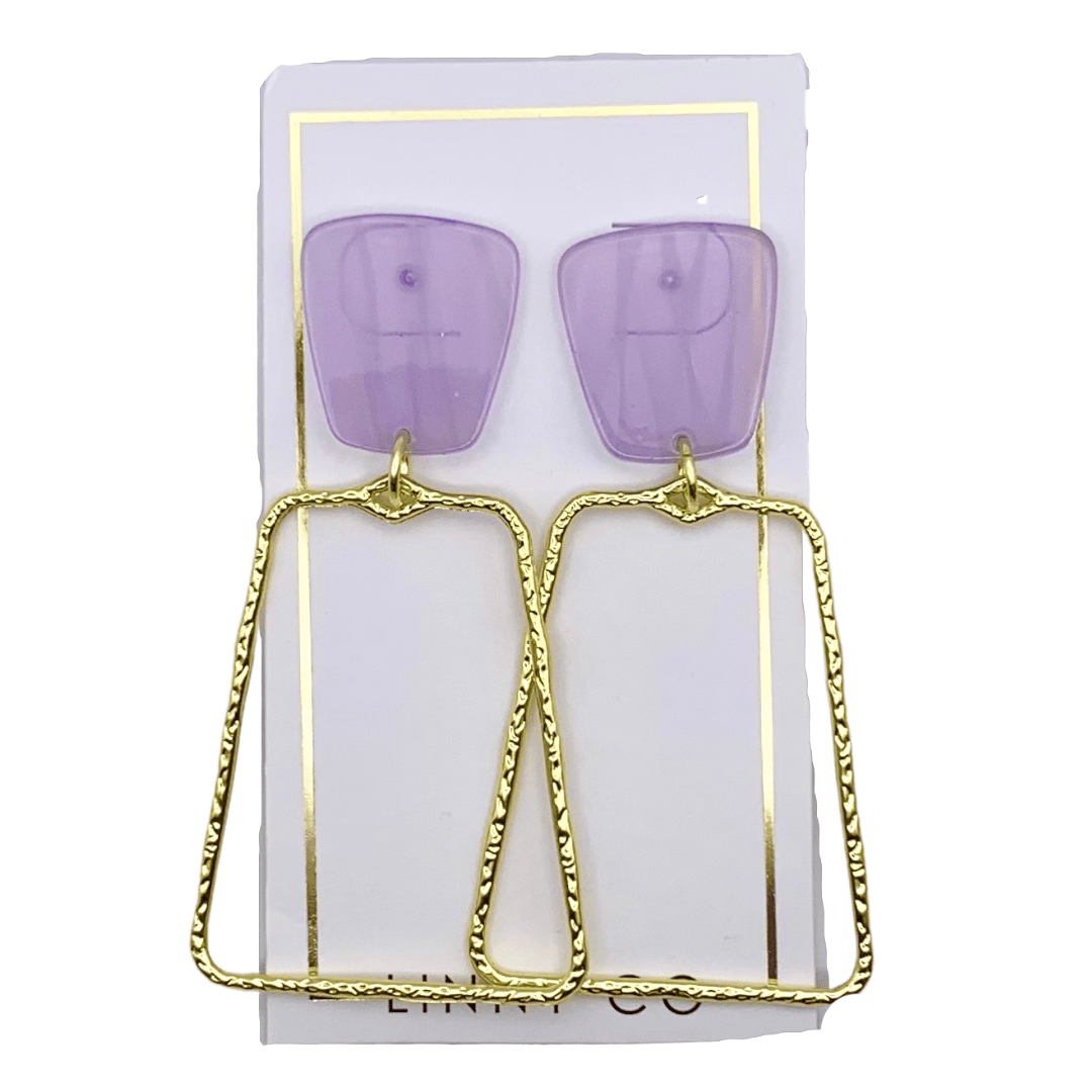 Kaelyn Statement Earrings - Lavender Lines - Aaria Tees Aaria Tees