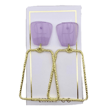 Kaelyn Statement Earrings - Lavender Lines - Aaria Tees Aaria Tees