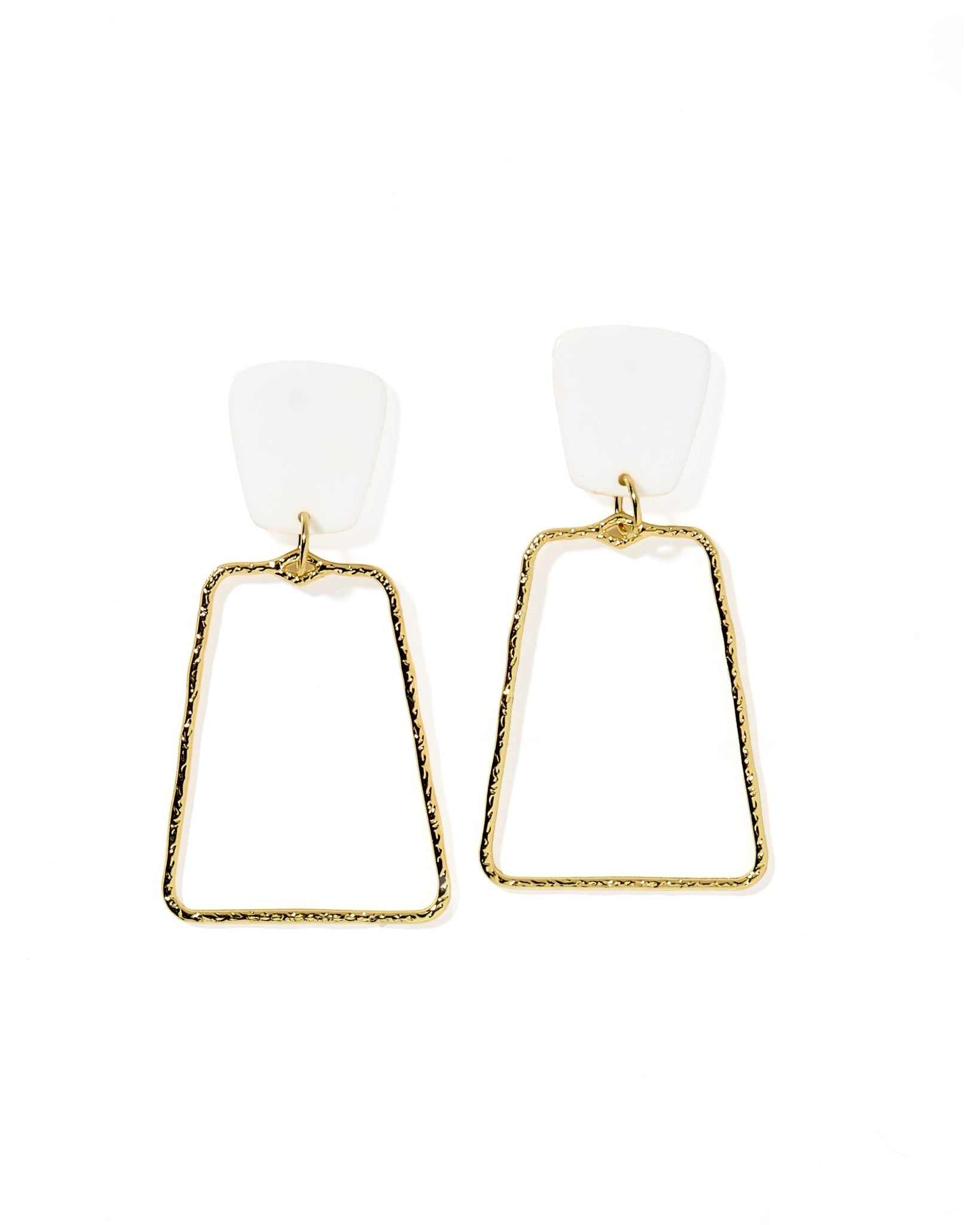 Kaelyn Statement Earrings - True White - Aaria Tees Aaria Tees