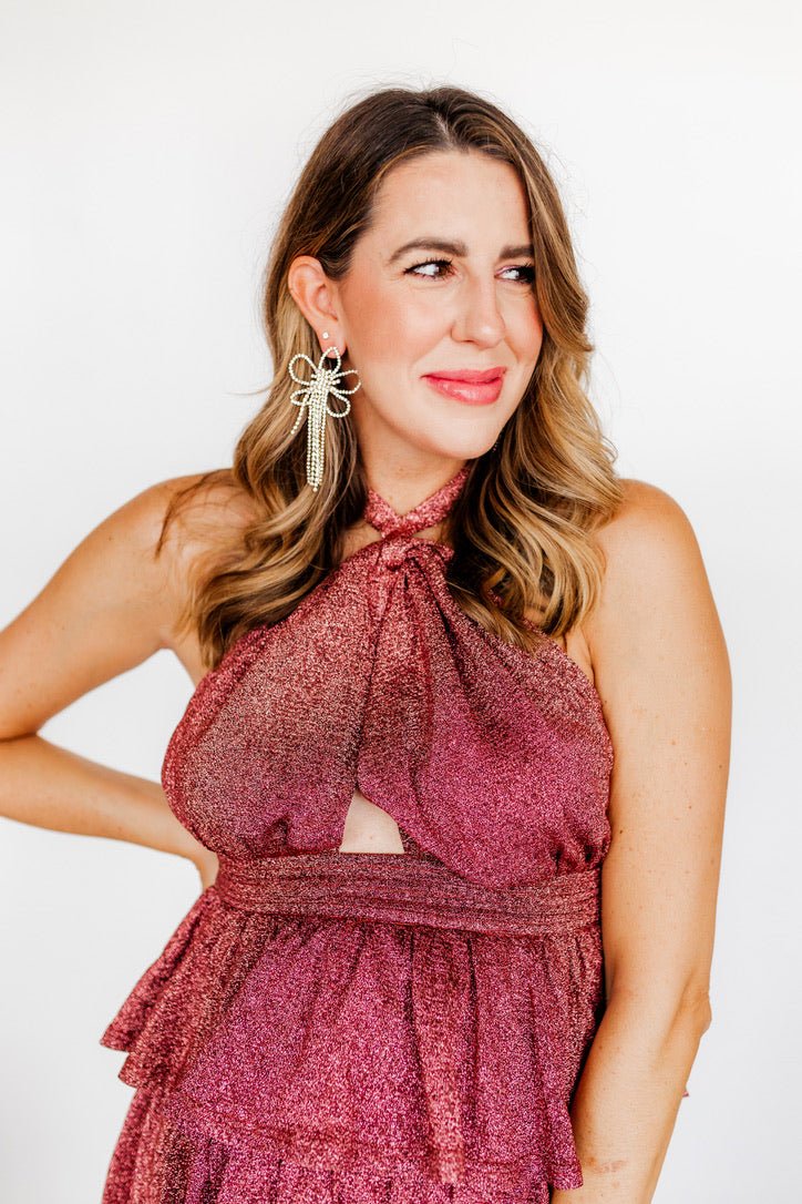 Kameron Flower Statement Earrings - Aaria Tees Aaria Tees