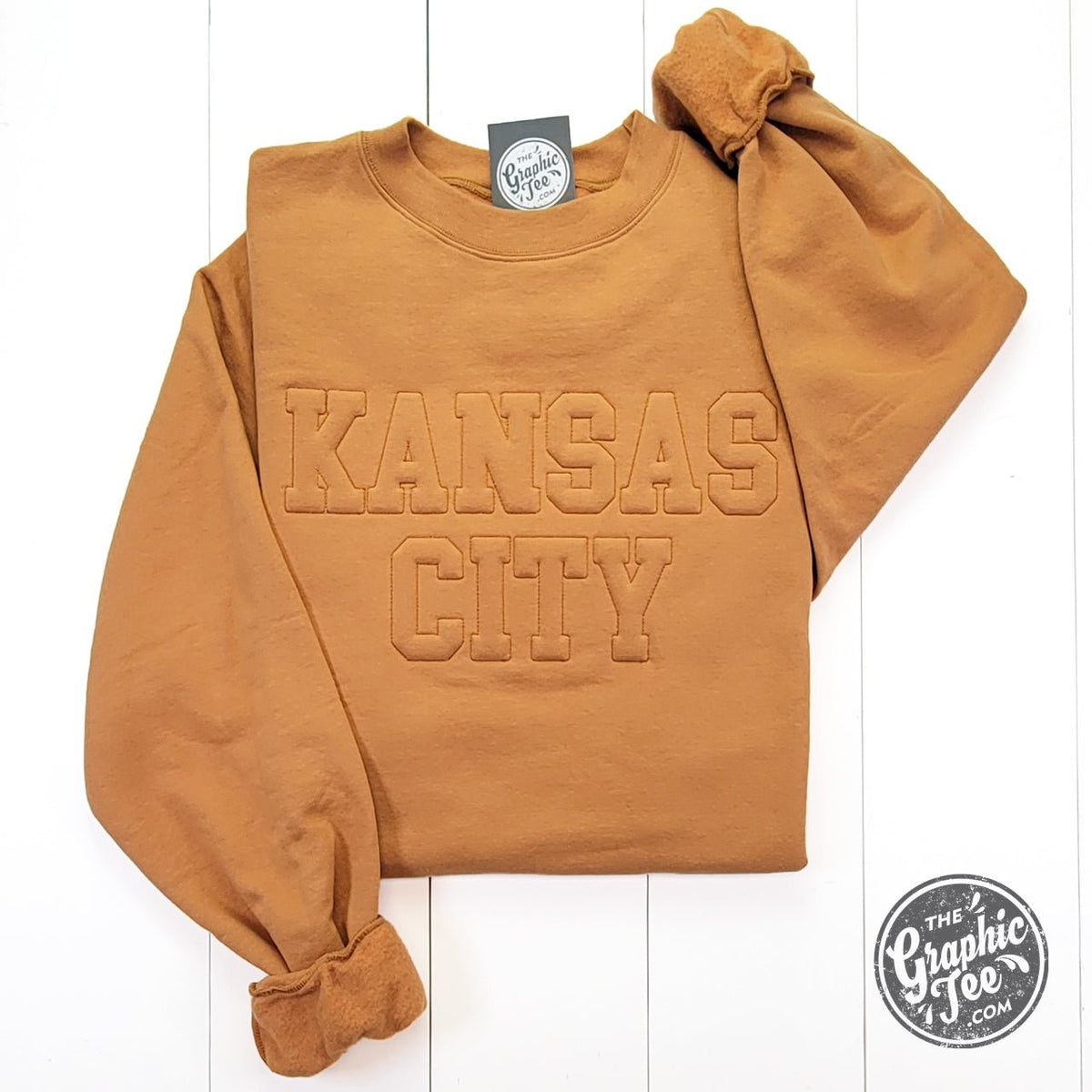 Kansas City Tonal 3D Champion® Gold Glint Crewneck Sweatshirt - Aaria Tees