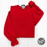 Kansas City Tonal 3D Champion® Scarlet Crewneck Sweatshirt - Aaria Tees Aaria Tees