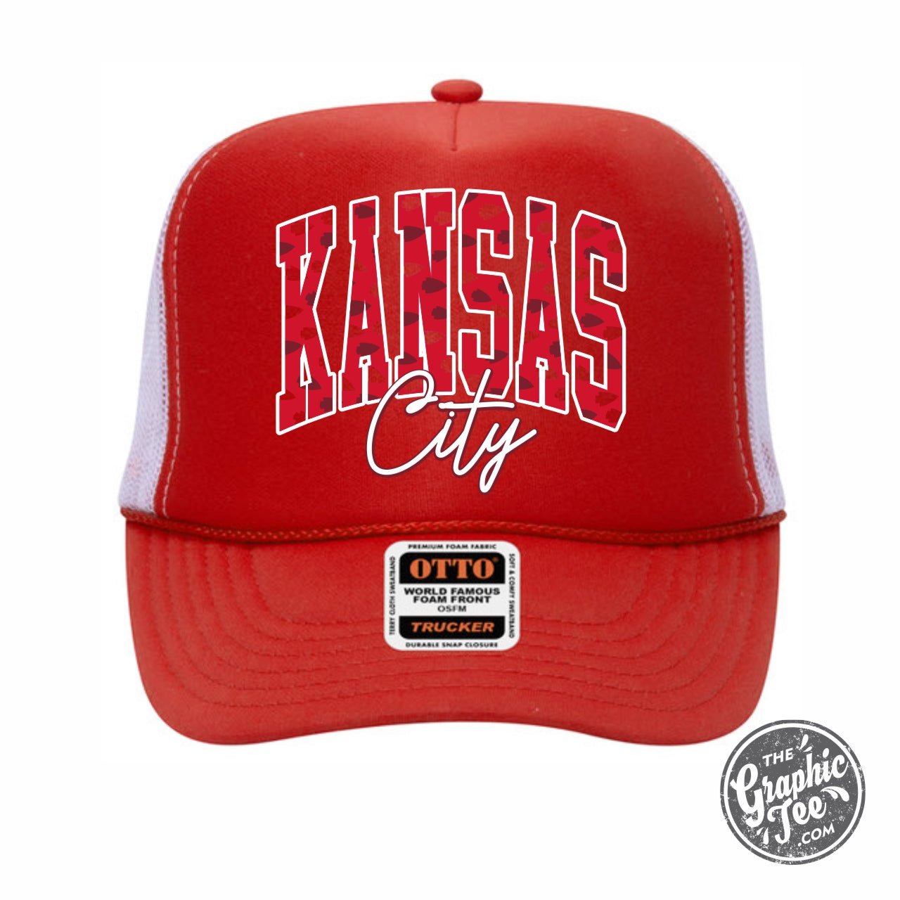 Kansas City Arrowhead Camo Red and White Foam Trucker Cap - Aaria Tees Aaria Tees