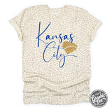 Kansas City Baseball Natural Leopard Tee - Aaria Tees Aaria Tees