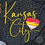 Kansas City Black Leopard Short Sleeve Unisex Tee - Aaria Tees Aaria Tees