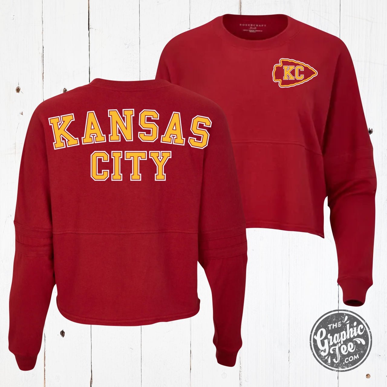 Kansas City Brick Red Ladies Cropped Jersey - Aaria Tees Aaria Tees