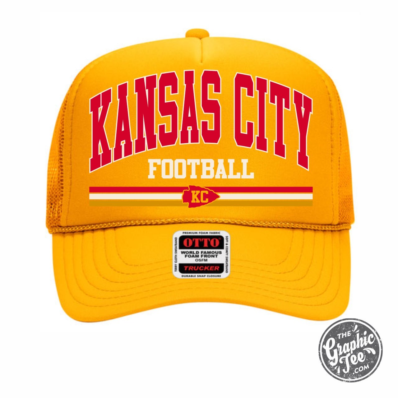Kansas City Football Gold Foam Trucker Cap - Aaria Tees Aaria Tees