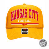 Kansas City Football Gold Foam Trucker Cap - Aaria Tees Aaria Tees