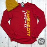 Kansas City Football Side Print Long Sleeve Tee - Aaria Tees Aaria Tees