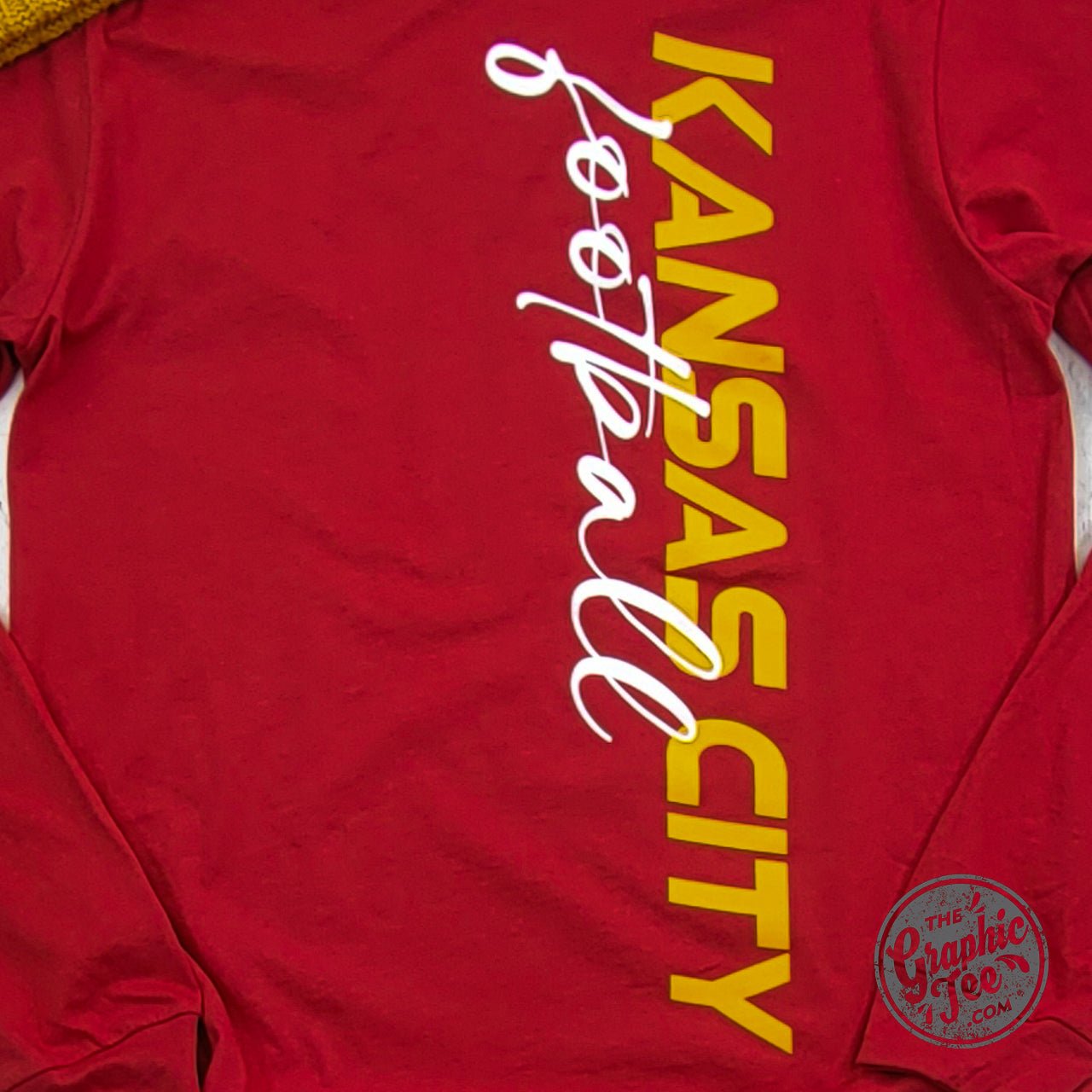 Kansas City Football Side Print Long Sleeve Tee - Aaria Tees Aaria Tees