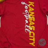 Kansas City Football Side Print Long Sleeve Tee - Aaria Tees Aaria Tees