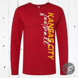 Kansas City Football Side Print Long Sleeve Tee - Aaria Tees Aaria Tees