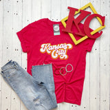 Kansas City Retro Cursive Crewneck Unisex Short Sleeve Tee - Aaria Tees Aaria Tees
