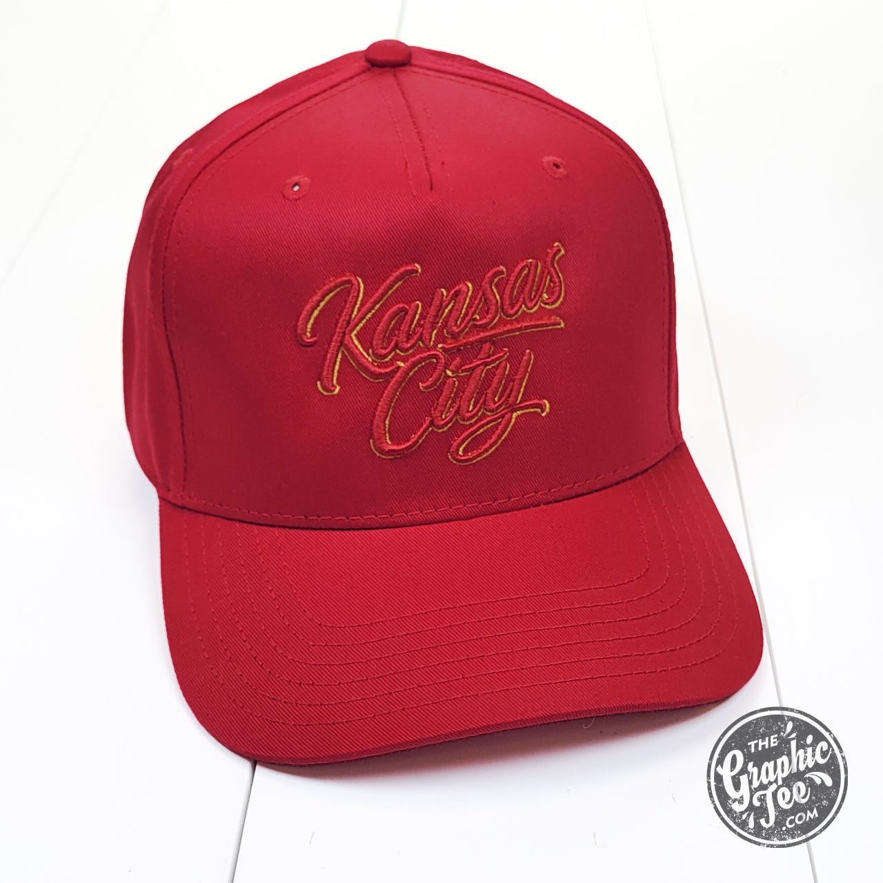 Kansas City Script 3D Embroidered Red Cap - Aaria Tees Aaria Tees