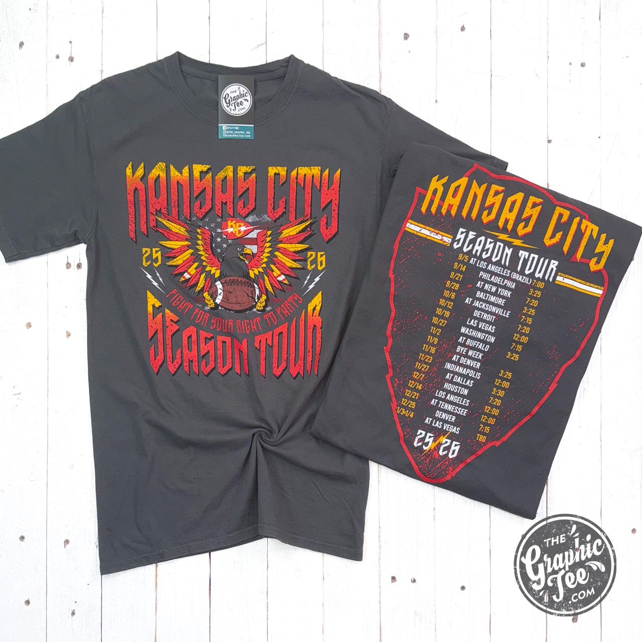 Kansas City Season Tour Concert Comfort Wash Unisex Short Sleeve Tee - Aaria Tees Aaria Tees