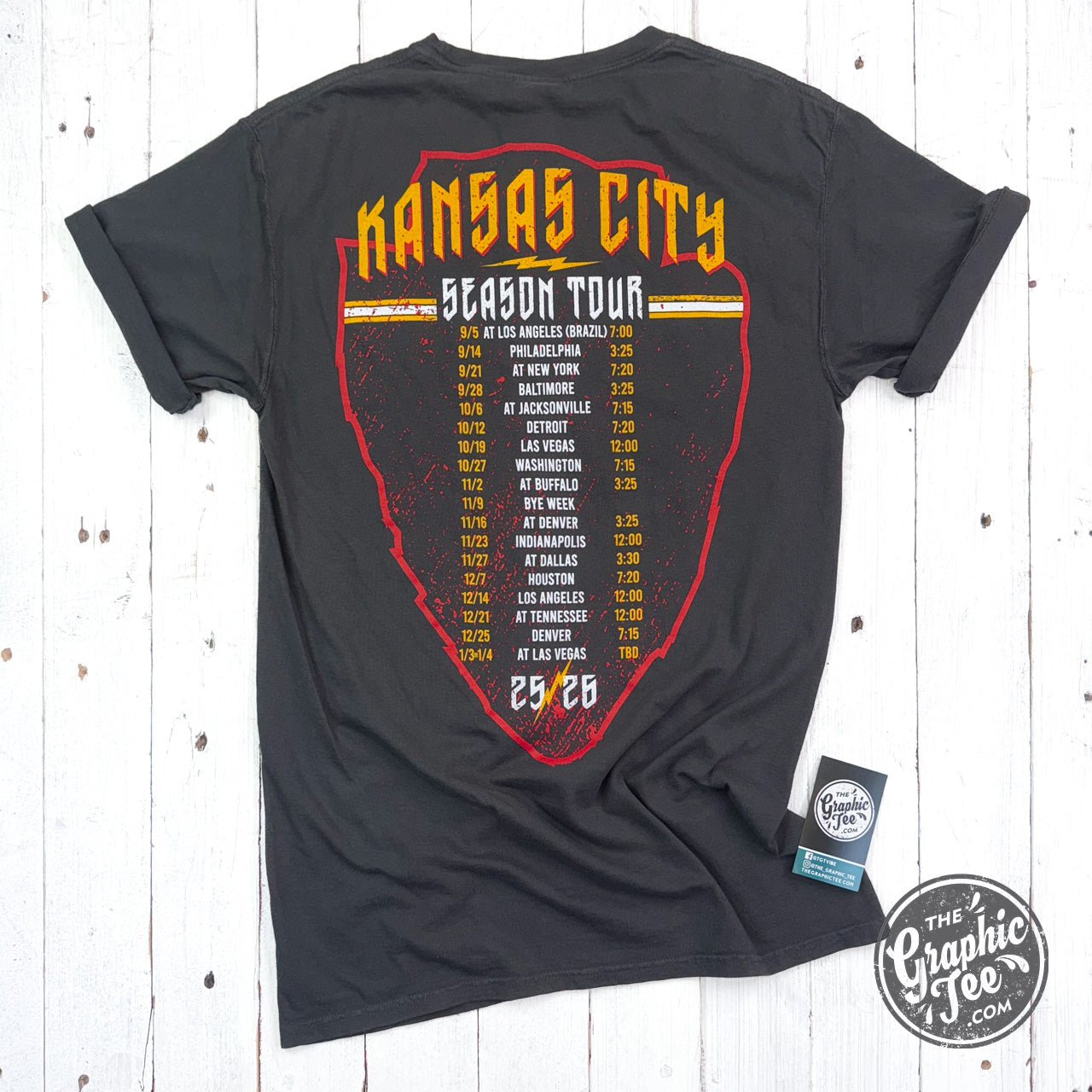 Kansas City Season Tour Concert Comfort Wash Unisex Short Sleeve Tee - Aaria Tees Aaria Tees