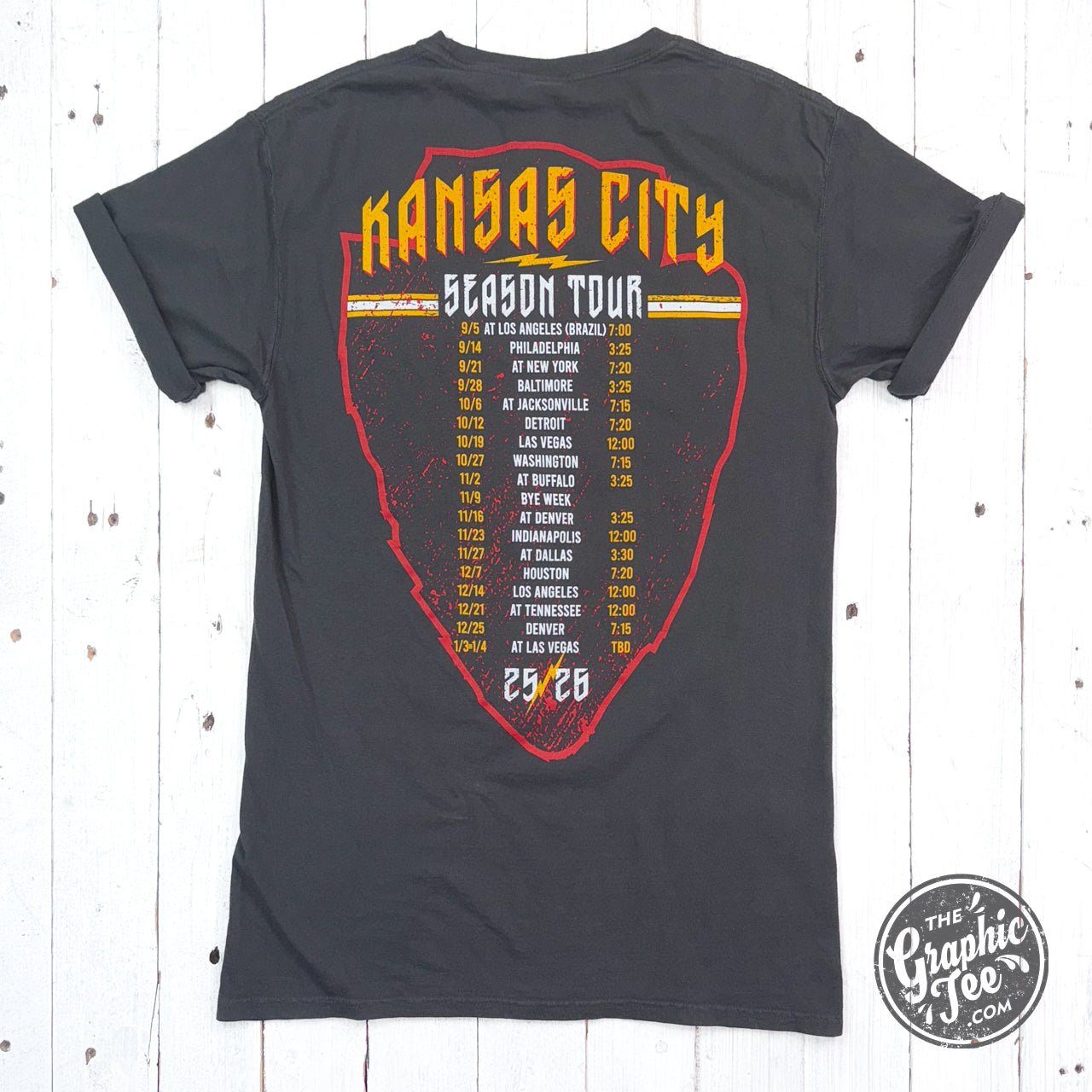 Kansas City Season Tour Concert Comfort Wash Unisex Short Sleeve Tee - Aaria Tees Aaria Tees