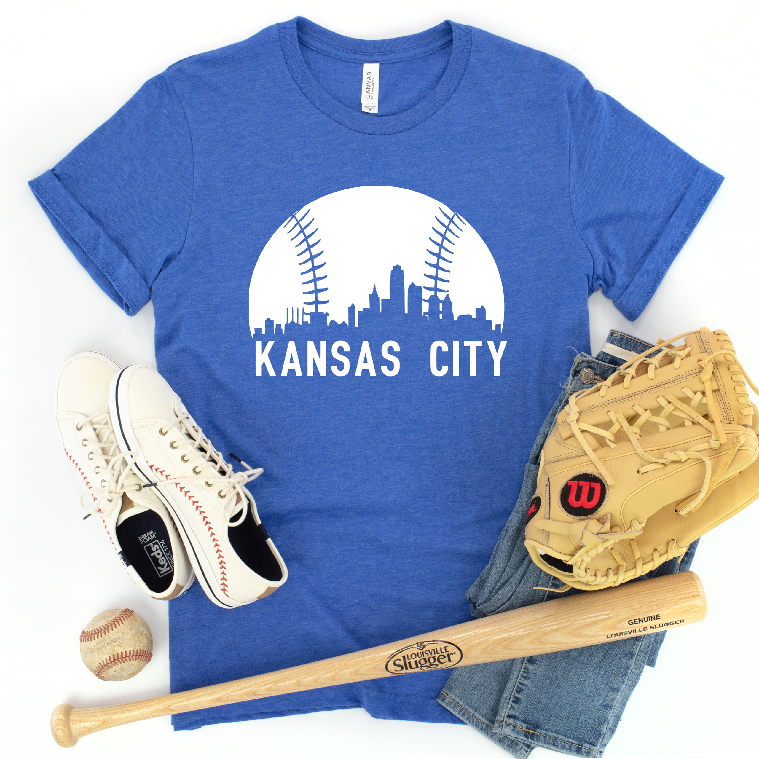 Kansas City Baseball Skyline Tee - Aaria Tees Aaria Tees
