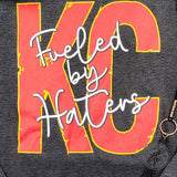 KC Fueled By Haters Mineral Washed Ladies Lace Up Sweatshirt - Aaria Tees Aaria Tees