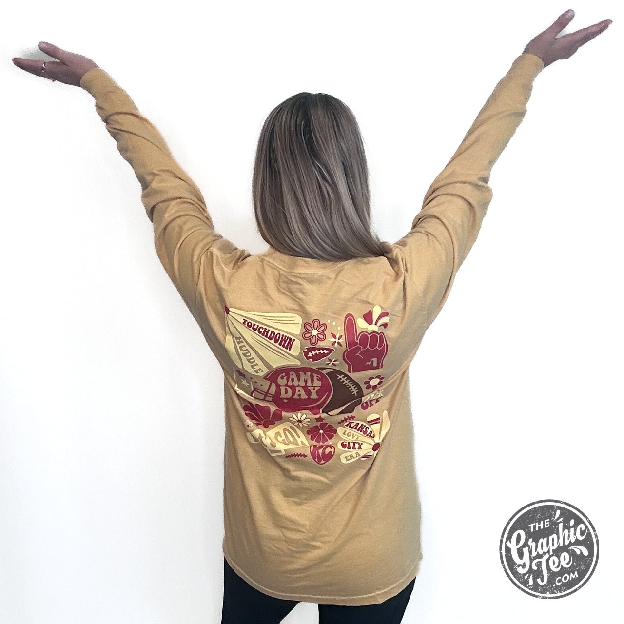KC Groovy Mustard Comfort Colors Long Sleeve Tee - Aaria Tees Aaria Tees