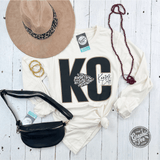 KC Leopard Natural Heather Long Sleeve Tee - Aaria Tees Aaria Tees
