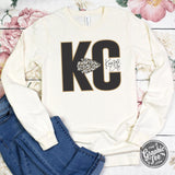 KC Leopard Natural Heather Long Sleeve Tee - Aaria Tees Aaria Tees