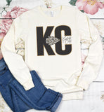 KC Leopard Natural Heather Long Sleeve Tee - Aaria Tees Aaria Tees