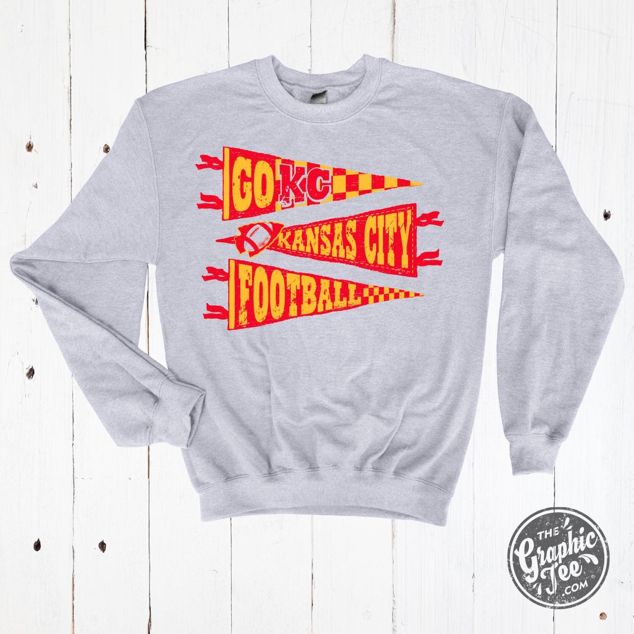 KC Pennants Adult Ash Crewneck Sweatshirt - Aaria Tees Aaria Tees