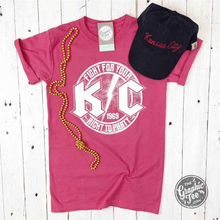 KC Rock Red Adult Unisex Short Sleeve Tee - Aaria Tees