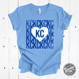 KCKCKCKC Heart Heather Carolina Blue Tee - Aaria Tees Aaria Tees