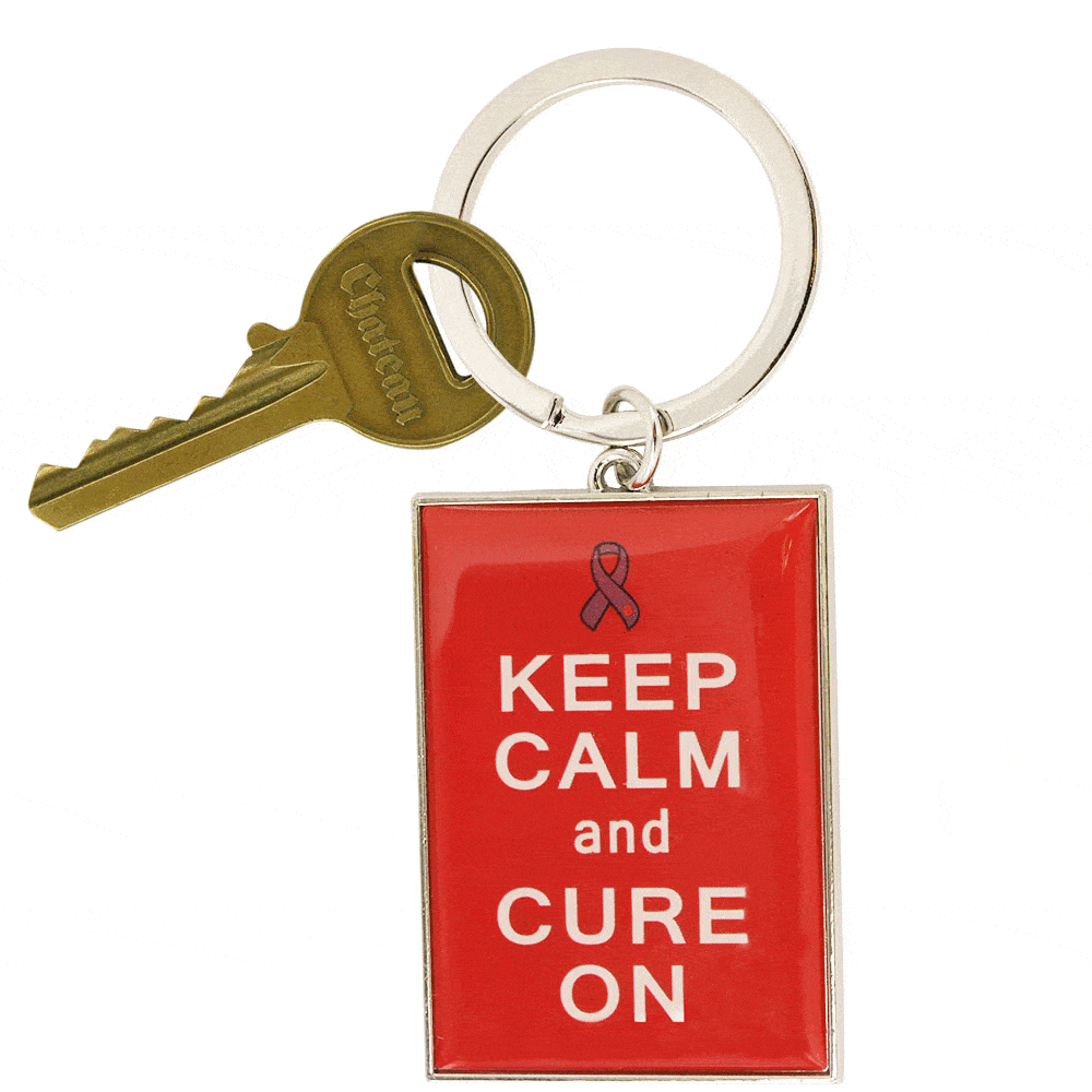 Keep Calm & Cure On Diabetes Awareness Keychain - Aaria Tees Aaria Tees