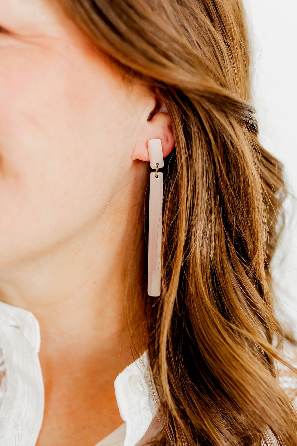 Keli Statement Earrings - Blush Satin - Aaria Tees Aaria Tees