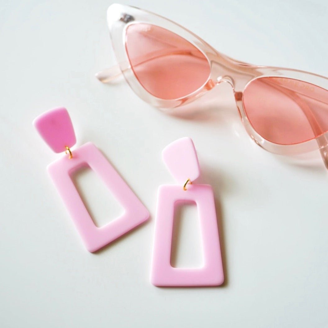 Kennedy Statement Earrings - Baby Pink - Aaria Tees Aaria Tees