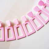 Kennedy Statement Earrings - Baby Pink - Aaria Tees Aaria Tees