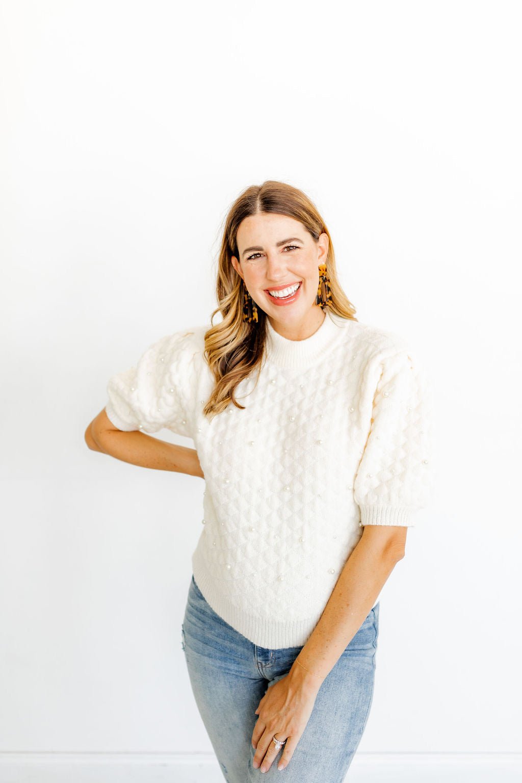Kennedy Statement Earrings - Brown Tortoise - Aaria Tees Aaria Tees