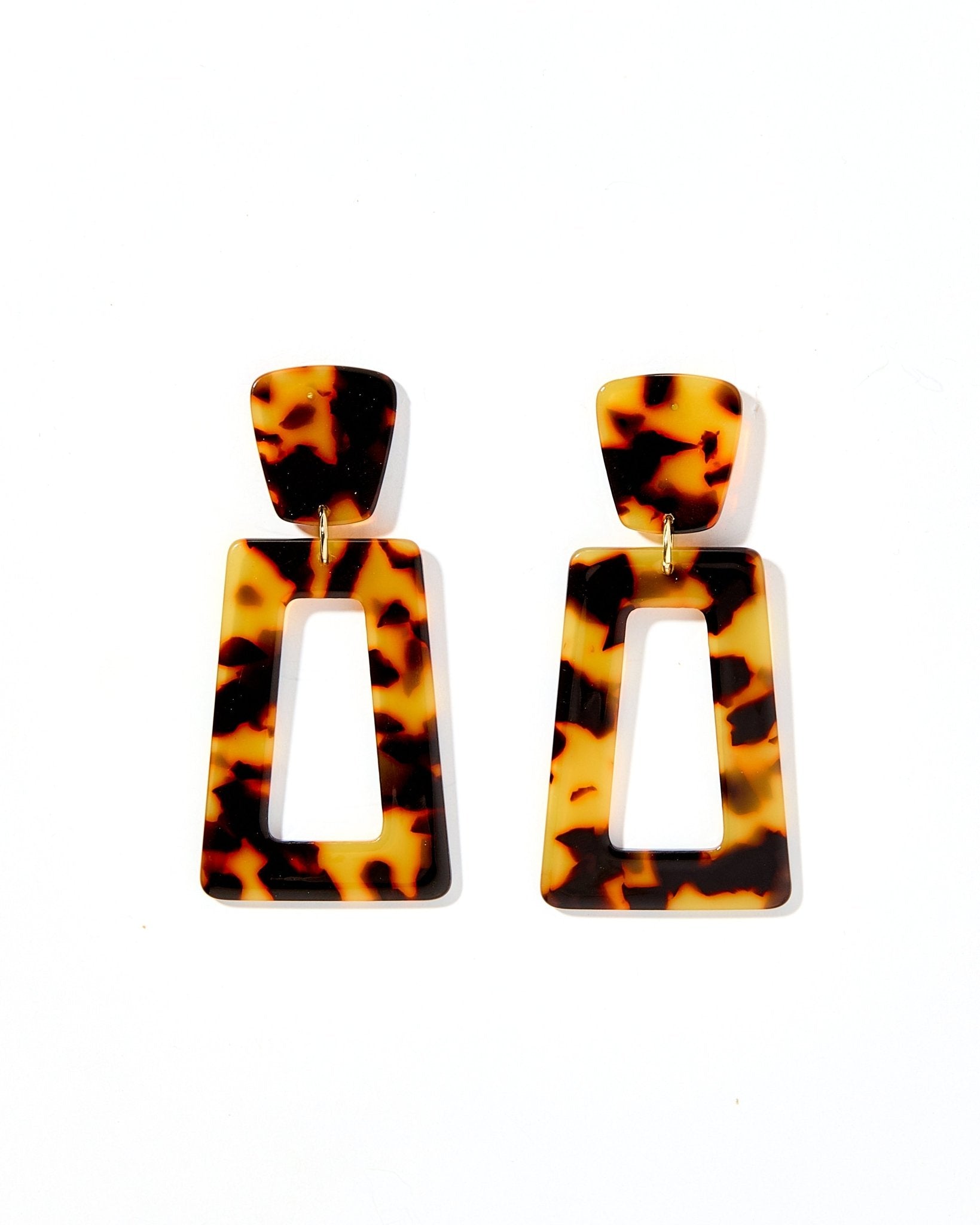 Kennedy Statement Earrings - Brown Tortoise - Aaria Tees Aaria Tees