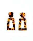 Kennedy Statement Earrings - Brown Tortoise - Aaria Tees Aaria Tees